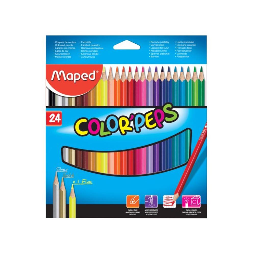 Цв. моливи MAPED ColorPeps Star, 24цв.