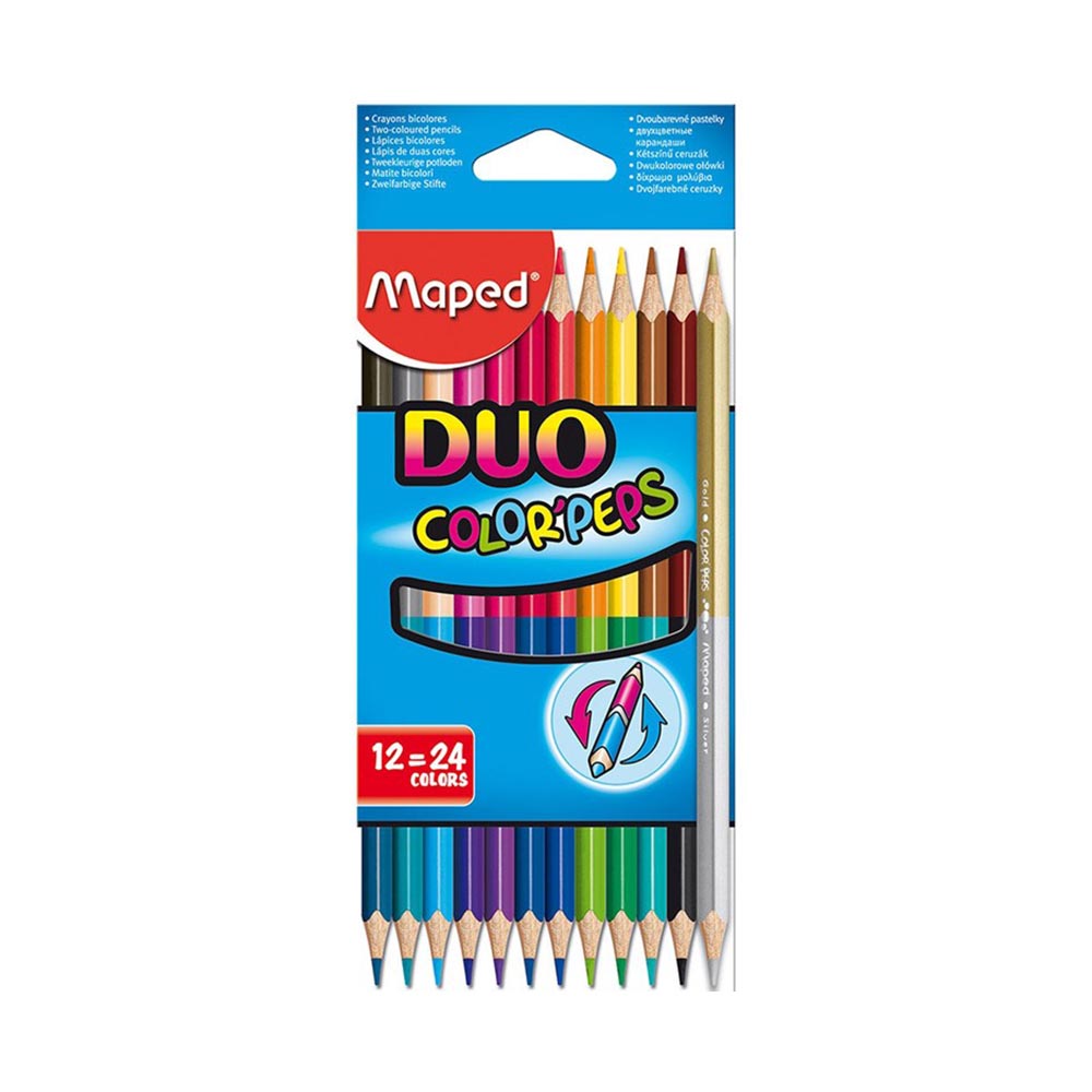 Цв. моливи MAPED Duo, 12бр./24цв.