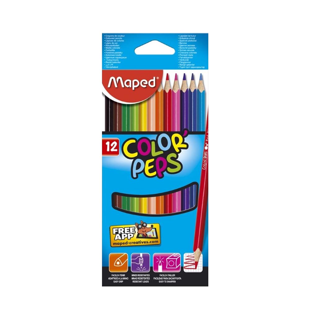 Цв. моливи MAPED ColorPeps Star, 12цв.