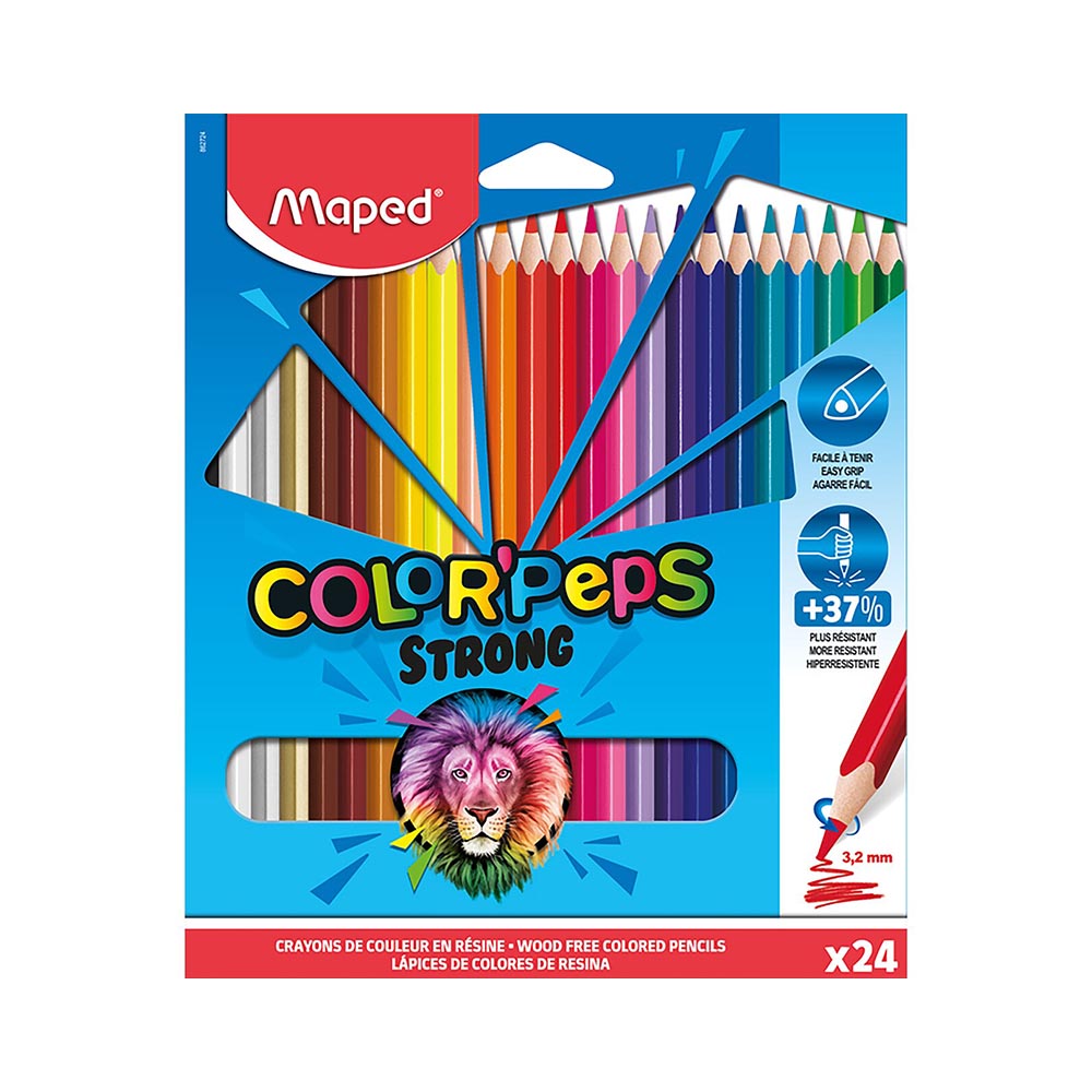 Цв. моливи MAPED ColorPeps Strong, 24цв.