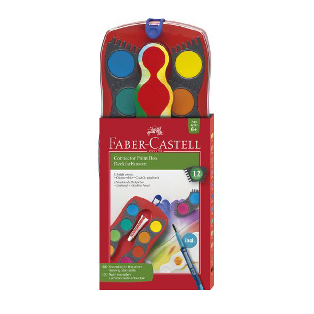 Акварелни бои Faber-Castell Connector, 12цв.