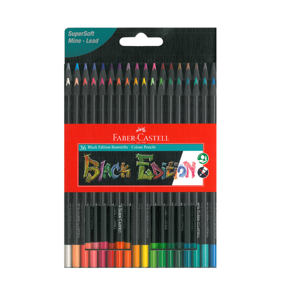 Цв. моливи Faber-Castell Black Edition, 36цв.
