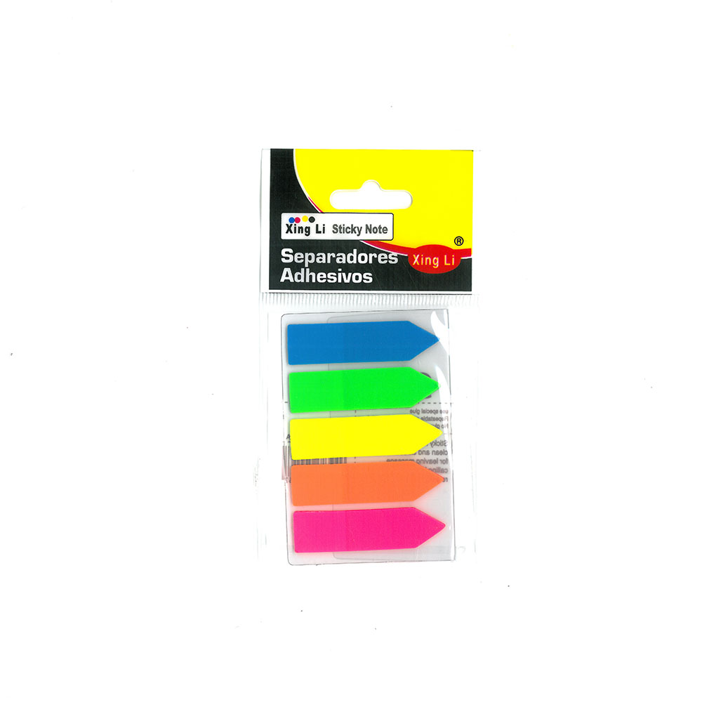 Самозалеп. индекс стрелка PVC, 5цв., 100л.