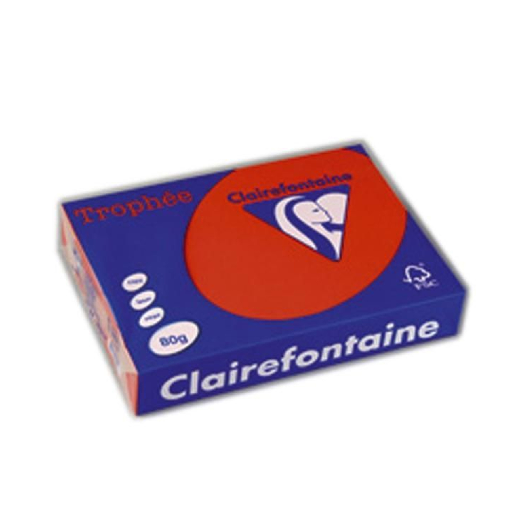 Цв. хартия Clairefontaine А4, 160гр, 1004 coral 