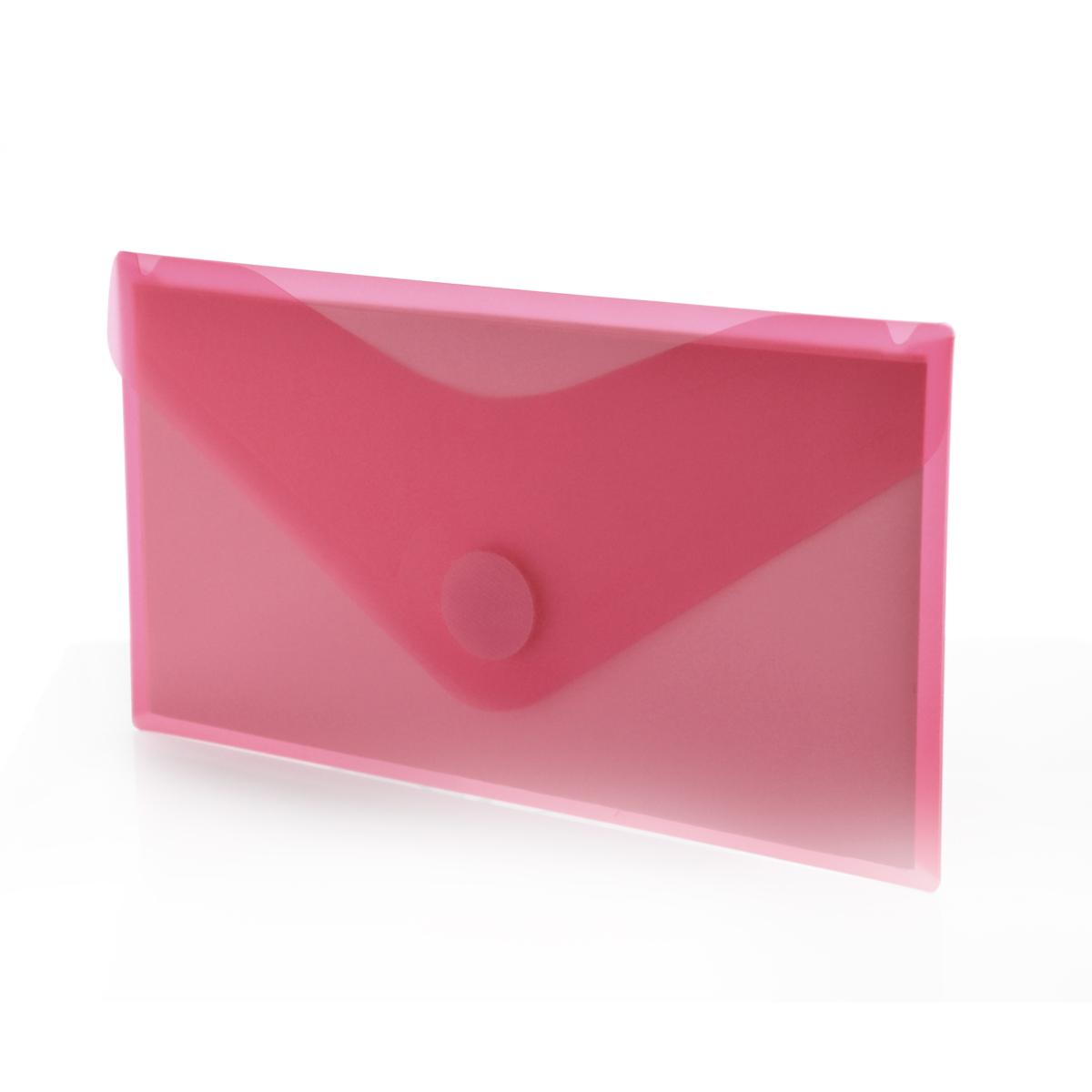PVC папка Office box DL с велкро прозр.червена,12x22.5см.,90546