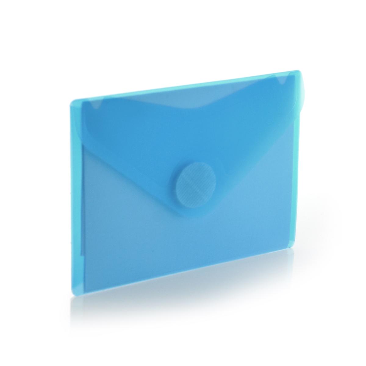 PVC папка Office box A7 с велкро прозр.синя,8.5x12см.,91226