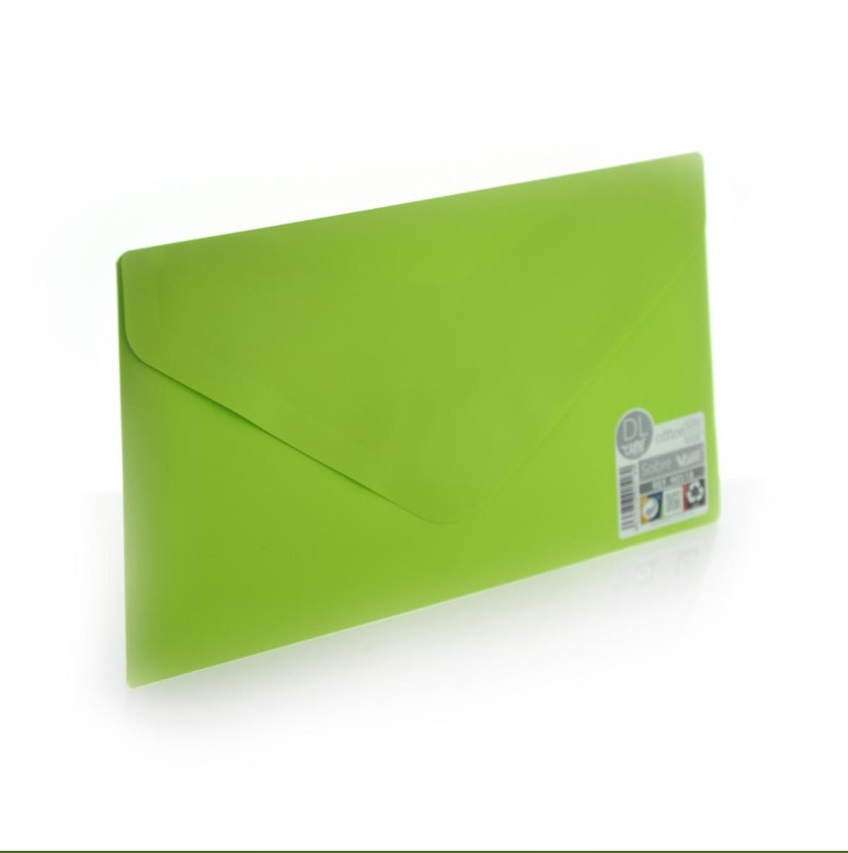 PVC папка Office box DL с велкро, 12.5x22.5см, зелена -90518