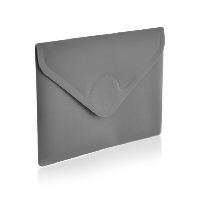 PVC папка Office box A7 с велкро, 8.5х12см, сива -91218