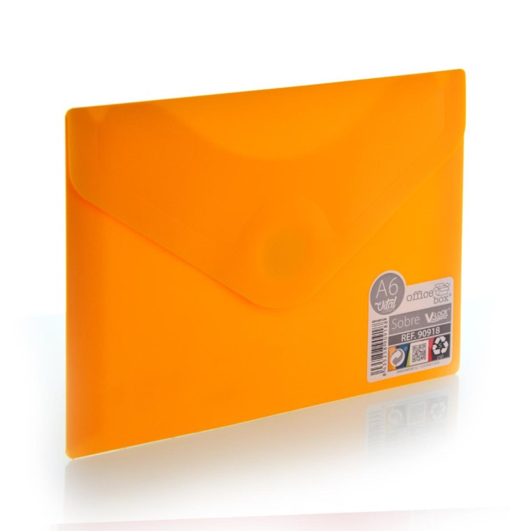 PVC папка Office box A6 с велкро, 12x16.5см, оранж -90918