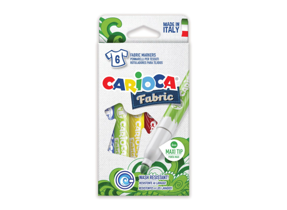 Маркери за текстил CARIOCA, 6цв., 40956