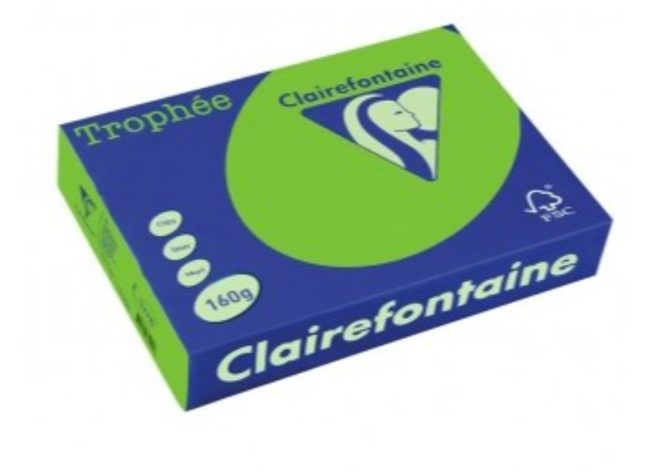 Цв. хартия Clairefontaine А4, 160гр, 1025 int.green