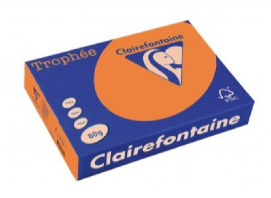 Цв. хартия Clairefontaine А4, 80гр, 1878 orange
