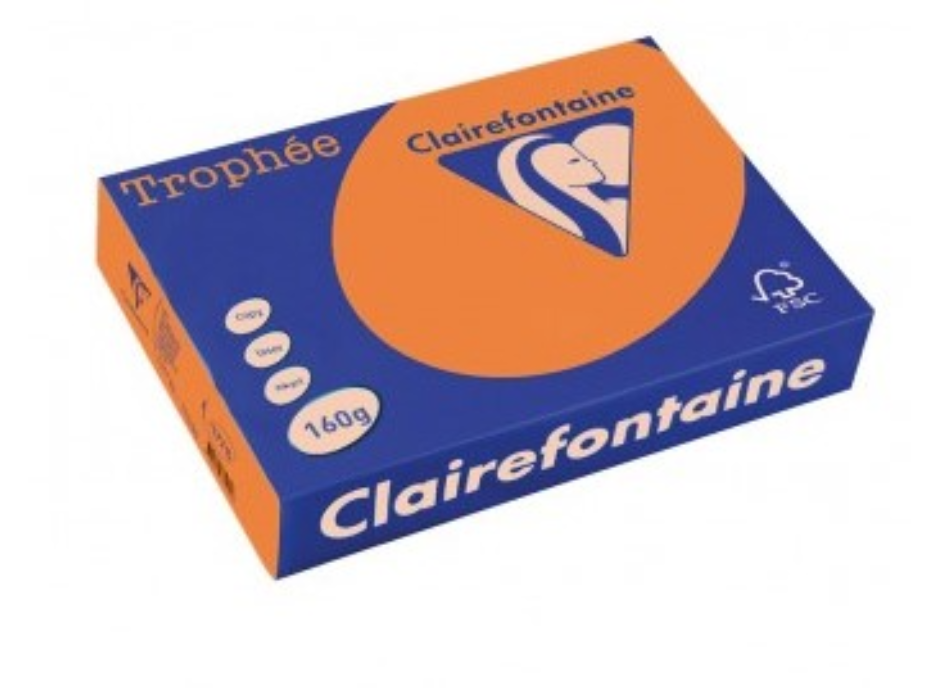 Цв. хартия Clairefontaine А4, 160гр, 1042 orange