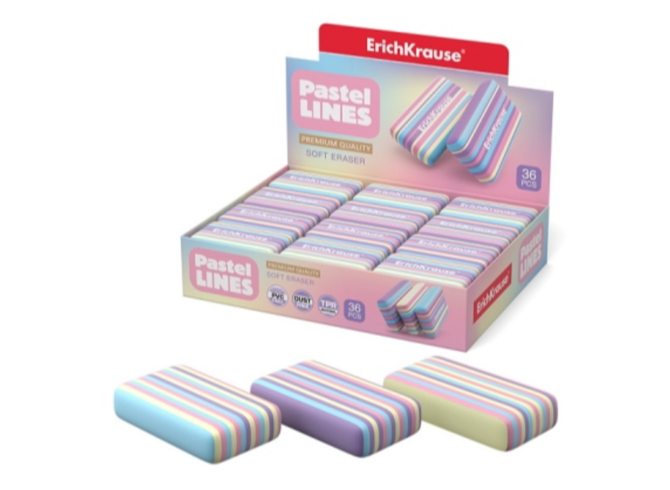 Гума Erich Krause Pastel lines, 56039