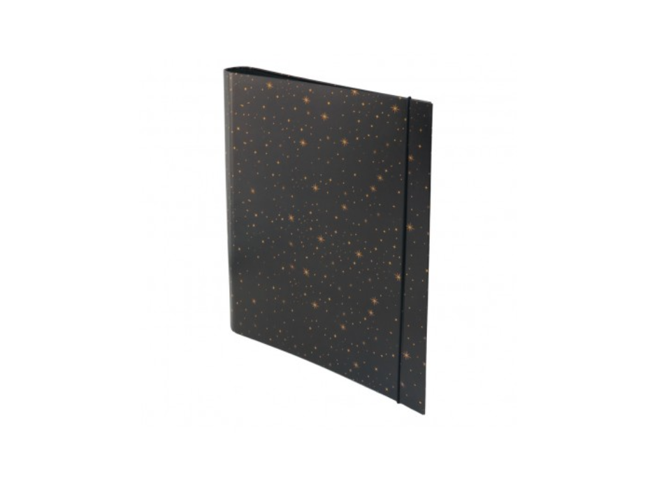 Класьор 2 ринга, Spree Gold stars, с ластик, 75560