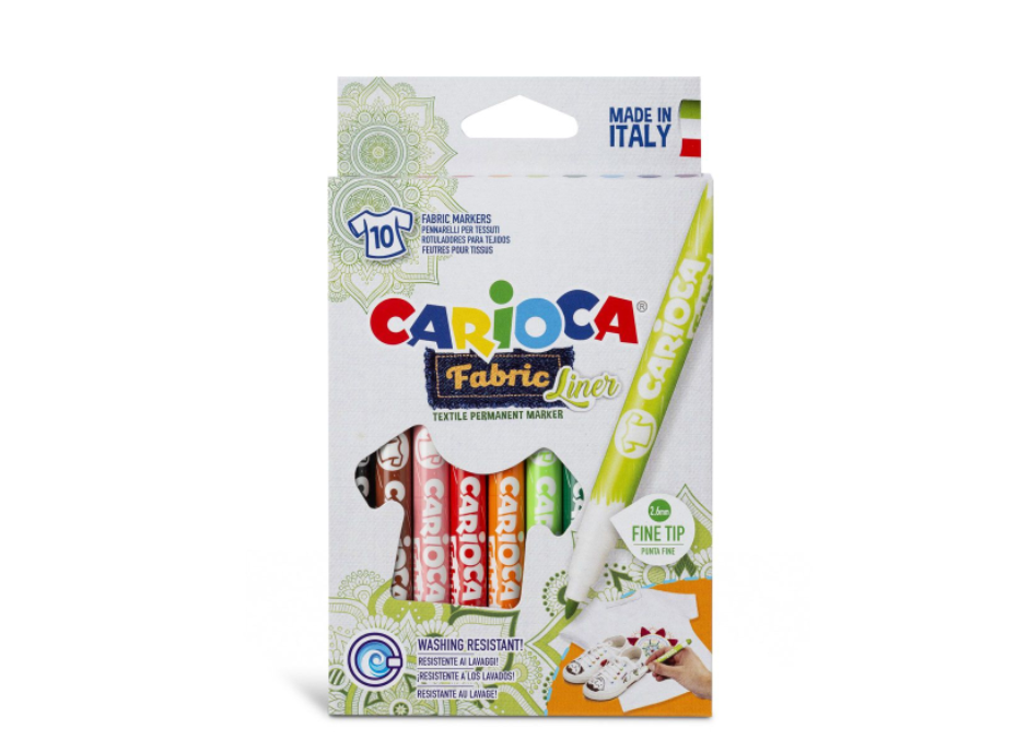 Флумастери за текстил CARIOCA, 10цв., 42909