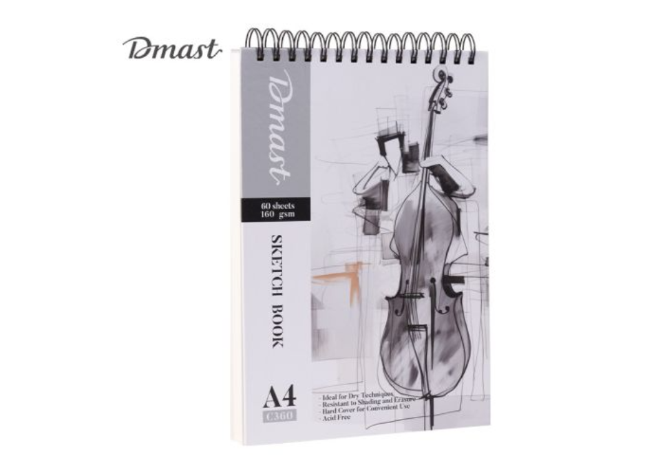 Скицник Deli, 60л.,160гр., тв.кор., спир., С360